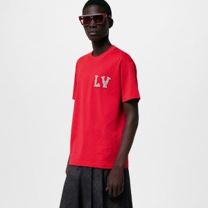 LOUIS VUITTON刺繍パッチ付きコットンピケTシャツ