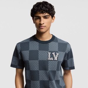 LOUIS VUITTON ダミエショートスリーブクルーネックウィズLOUIS VUITTONストラスパッチ