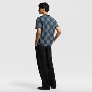 LOUIS VUITTON ダミエショートスリーブクルーネックウィズLOUIS VUITTONストラスパッチ