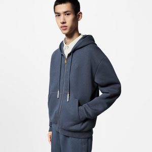 LOUIS VUITTON エンブロイダードジャージージップスルーフーディ