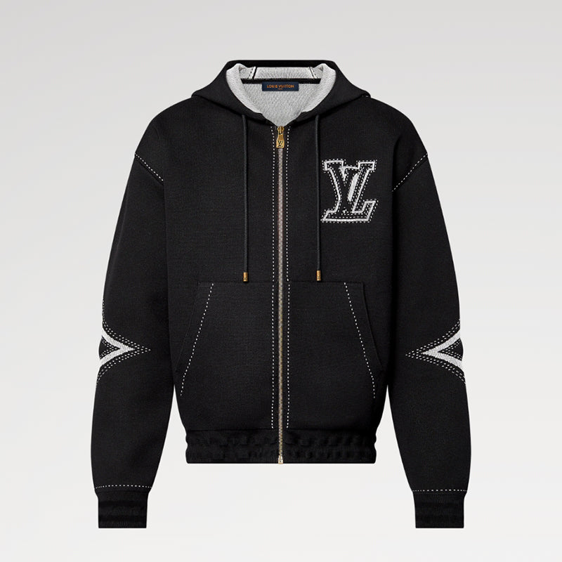 LOUIS VUITTON インターシャ ジップアップ コットン パーカー