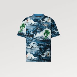 LOUIS VUITTON プリントショートスリーブコットンTシャツ